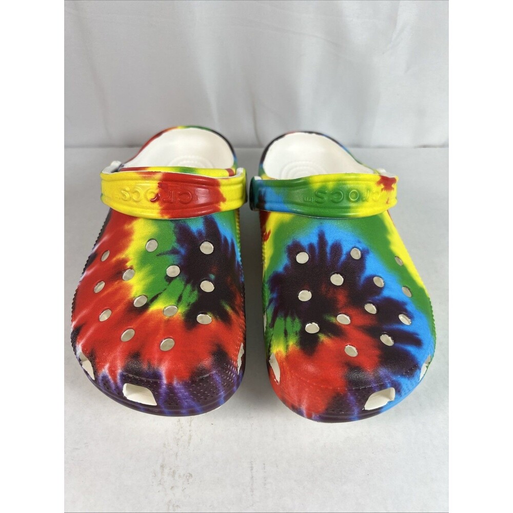 Crocs Unisex Classic Solar Tie Dye Rainbow Clogs Men's Size 4/Women's Size 6